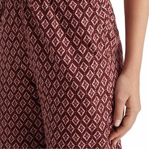 Scotch & Soda Gia Bordeaux Red Print High Rise Straight Leg Pants Size M/30
